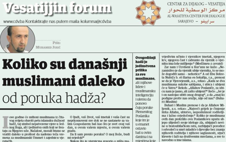 Muhamed Jusić: Koliko su današnji muslimani daleko od poruka hadža